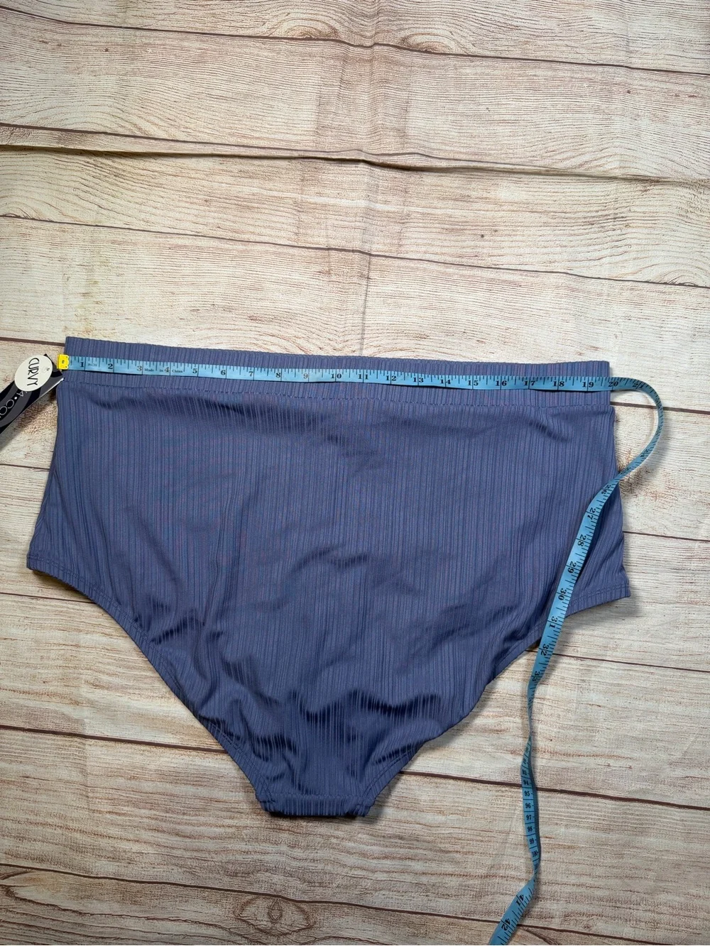 NWT Women’s High-Waist Ribbed Blue Swim‎ Bottom